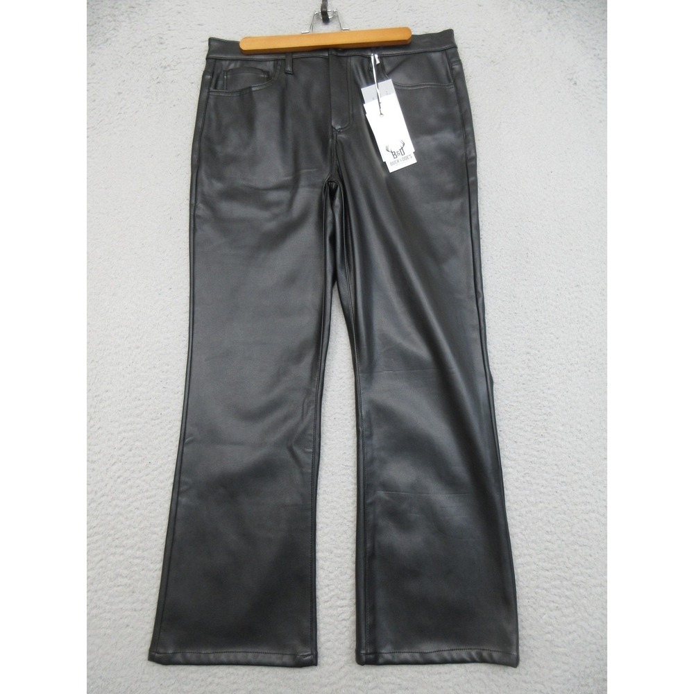 Dear John Faux Leather Jeanne Flare Pants Womens 29 Black Bikercore Edgy Chic